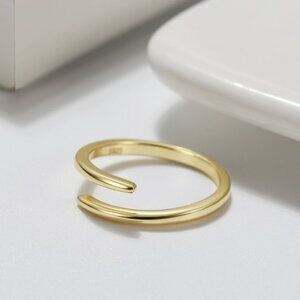14K Gold Open Twist Eternity Band - Adjustable Ring - Sterling Sliver Ring -
